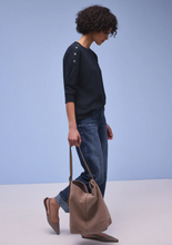 Load image into Gallery viewer, STREET ONE<BR>
Shirt with Button Details<BR>
Navy<BR>