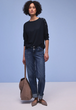 Load image into Gallery viewer, STREET ONE<BR>
Shirt with Button Details<BR>
Navy<BR>