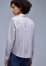 Load image into Gallery viewer, STREET ONE<BR>
Striped Shirt Blouse<BR>
Blue<BR>
