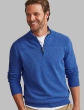 Load image into Gallery viewer, VEDONEIRE<BR>
Men's Half Zip Horizontal Rib<BR>
Military Blue & Blue Aura<BR>