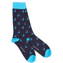 Load image into Gallery viewer, SWOLE PANDA<BR>
Whale Bamboo Socks<BR>
Navy<BR>