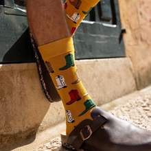 Load image into Gallery viewer, SWOLE PANDA<BR>
Cowboy Boot Bamboo Socks<BR>
Tan<BR>