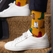 Load image into Gallery viewer, SWOLE PANDA<BR>
Cowboy Boot Bamboo Socks<BR>
Tan<BR>