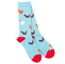Load image into Gallery viewer, SWOLE PANDA<BR>
Rooster Bamboo Socks<BR>
Blue<BR>