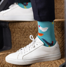 Load image into Gallery viewer, SWOLE PANDA<BR>
Rooster Bamboo Socks<BR>
Blue<BR>