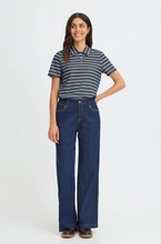 Load image into Gallery viewer, FRANSA<BR>
Josie Polo Shirt<BR>
Navy/White<BR>