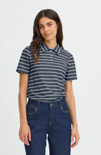 Load image into Gallery viewer, FRANSA<BR>
Josie Polo Shirt<BR>
Navy/White<BR>