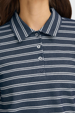 Load image into Gallery viewer, FRANSA<BR>
Josie Polo Shirt<BR>
Navy/White<BR>