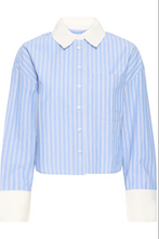 Load image into Gallery viewer, FRANSA<BR>
Ricky Stripe Shirt<BR>
Blue<BR>
