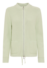 Load image into Gallery viewer, OLSEN<BR>
Zip Front Mock Cardigan<BR>
Mint<BR>