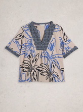 Load image into Gallery viewer, WHITE STUFF<BR>
Ash LinenBlend Top<BR>
Natural<BR>