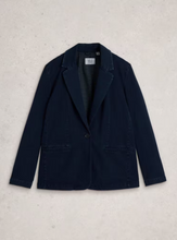Load image into Gallery viewer, WHITE STUFF<BR>
Evelyn Jersey Blazer<BR>
Blue<BR>