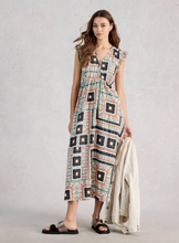 Load image into Gallery viewer, WHITE STUFF<BR>
Lorna Linenblend Dress<BR>
Ivory Multi<BR>