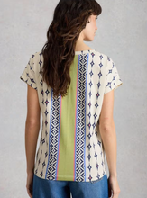 Load image into Gallery viewer, WHITE STUFF<BR>
Nelly Notch Tee<BR>
White Multi<BR>