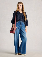 Load image into Gallery viewer, WHITE STUFF<BR>
Ruby Cotton Top<BR>
Navy<BR>