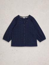 Load image into Gallery viewer, WHITE STUFF<BR>
Ruby Cotton Top<BR>
Navy<BR>