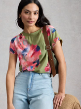 Load image into Gallery viewer, WHITE STUFF<BR>
Woven Mix Tee<BR>
Green<BR>