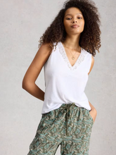 Load image into Gallery viewer, WHITE STUFF<BR>
Ellie Lace Vest Top<BR>
Black, White<BR>