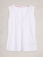 Load image into Gallery viewer, WHITE STUFF<BR>
Ellie Lace Vest Top<BR>
Black, White<BR>