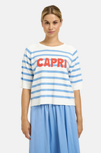 Load image into Gallery viewer, MILANO<BR>
Capri Stripe Jumper with Red Print<BR>
Blue&White<BR>