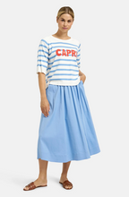 Load image into Gallery viewer, MILANO<BR>
Capri Stripe Jumper with Red Print<BR>
Blue&White<BR>