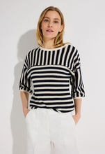 Load image into Gallery viewer, MORE AND MORE<BR>Striped Knit Jumper<BR>Navy/White<BR>
