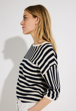 Load image into Gallery viewer, MORE AND MORE<BR>Striped Knit Jumper<BR>Navy/White<BR>