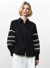 Load image into Gallery viewer, FRENCH CONNECTION<BR>
Ricrac Shirt<BR>
Black and White<BR>