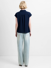 Load image into Gallery viewer, FRENCH CONNECTION<BR>
Codie Pleated Top<BR>
Navy<BR>