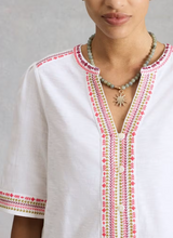 Load image into Gallery viewer, WHITE STUFF<BR>
Lizzie Embroidered Top<BR>
Multi Ivory<BR>