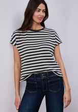 Load image into Gallery viewer, STREET ONE<BR>
Dropped Shoulder Knit Top<BR>
Brown, Navy, White<BR>
