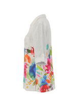 Load image into Gallery viewer, DOLCEZZA<BR>
Floral Button Up Shirt<BR>
White Multi<BR>