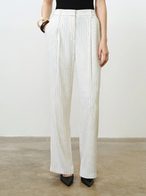 Load image into Gallery viewer, FRENCH CONNECTION<BR>
Vinnie Pipstripe Trousers<BR>
Cream/Black<BR>
