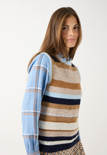 Load image into Gallery viewer, MORE AND MORE<BR>
Striped Sweater Vest<BR>
Multi<BR>
