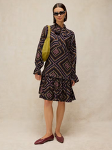 Load image into Gallery viewer, WHITE STUFF<BR>
Kalia Short Dress<BR>
Brown Navy Multi<BR>