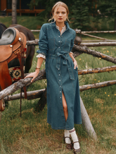 Load image into Gallery viewer, JOULES<BR>
Denim Western Dress<BR>
Denim<BR>