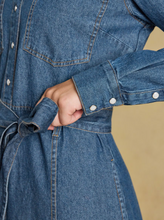 Load image into Gallery viewer, JOULES<BR>
Denim Western Dress<BR>
Denim<BR>