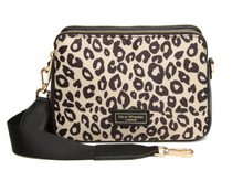 Load image into Gallery viewer, ALICE WHEELER<BR>
Dual Double Zip Crossbody Bag<BR>
Leopard<BR>