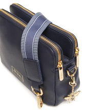 Load image into Gallery viewer, ALICE WHEELER<BR>
Dual Zip Crossbody Bag<BR>
Navy<BR>