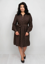 Load image into Gallery viewer, FRANSA<BR>
Dara Polko Dot Dress<BR>
Brown/Black<BR>