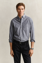 Load image into Gallery viewer, GANT<BR>
Poplin Melange Stripe Shirt<BR>
Indigo<BR>