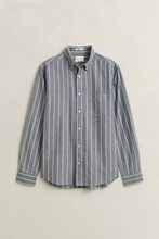 Load image into Gallery viewer, GANT<BR>
Poplin Melange Stripe Shirt<BR>
Indigo<BR>
