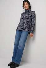 Load image into Gallery viewer, OLSEN<BR>
Funnel Neck Jersey Sweatshirt<BR>
Ink<BR>