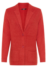 Load image into Gallery viewer, OLSEN<BR>
Sweater Knit Blazer Cardigan<BR>
Red<BR>