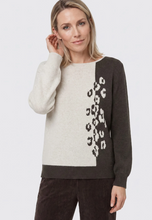 Load image into Gallery viewer, OLSEN<BR>
Leopard Intarsia Sweater<BR>
Beige<BR>