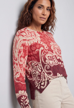 Load image into Gallery viewer, OLSEN<BR>
Paisley Sweater<BR>
Red<BR>