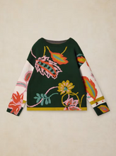 Load image into Gallery viewer, WHITE STUFF<BR>
Fablia Floral Jumper<BR>
Green<BR>
