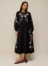Load image into Gallery viewer, WHITE STUFF<BR>
Wren Embroider Dress<BR>
Black<BR>