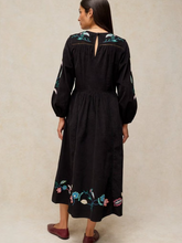 Load image into Gallery viewer, WHITE STUFF<BR>
Wren Embroider Dress<BR>
Black<BR>