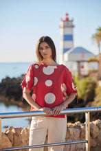 Load image into Gallery viewer, PERUZZI <BR>
Circle-Print Blouse <BR>
Red <BR>